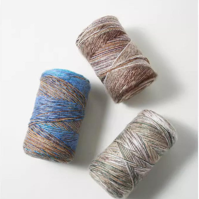 Hand-Dyed Gradient Mohair Wool Yarn – Chunky Multi-Strand for Bags, Hats & Outerwear 300g