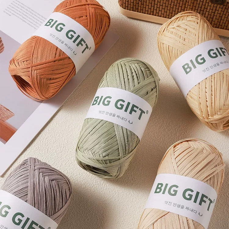 Washable Raffia-Style Cotton Yarn – Eco-Friendly & Lightweight for Summer Hats & Bags 100g | yarn for summer