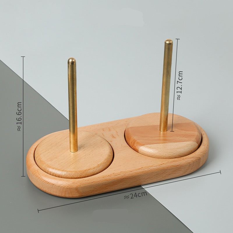 Rotating Wooden Yarn Holder – Single/Double Spool Yarn Dispenser for Crochet & Knitting
