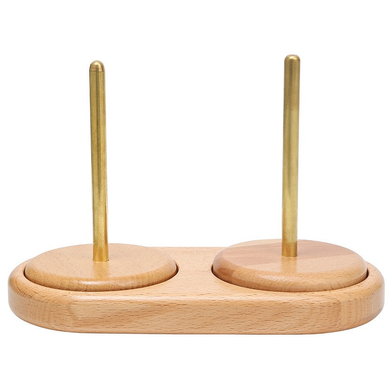 Rotating Wooden Yarn Holder – Single/Double Spool Yarn Dispenser for Crochet & Knitting