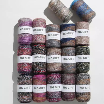 Hand-Dyed Gradient Mohair Wool Yarn – Chunky Multi-Strand for Bags, Hats & Outerwear 300g