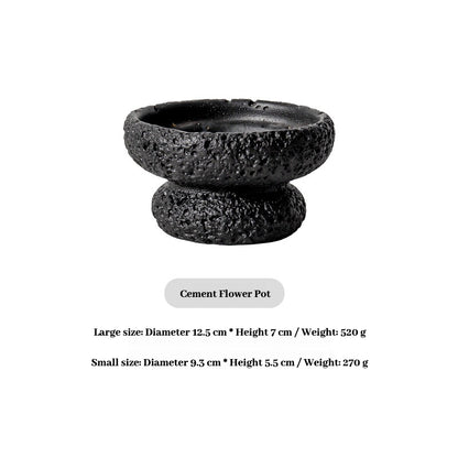 Modern Minimalist Cement Flower Pot – Meteorite Texture High Foot Planter for Succulents, Cactus & Indoor Plants