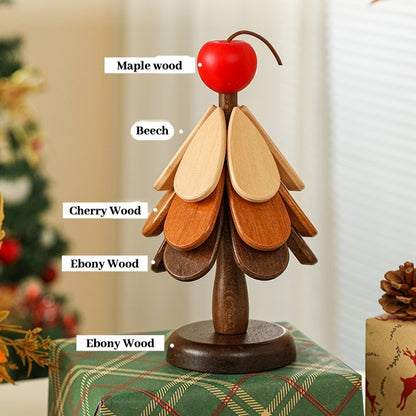 Premium Wooden Christmas Tree Trivet – Heat Resistant Table Mat & Foldable Coaster for Kitchen Décor