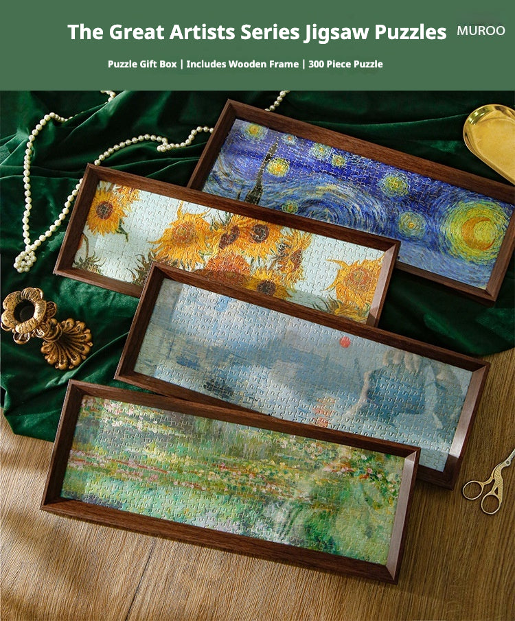 300 Piece Glow in the Dark Jigsaw Puzzle with Wooden Frame – Family Puzzle Game for Adults & Kids – 12.8 × 40 cm