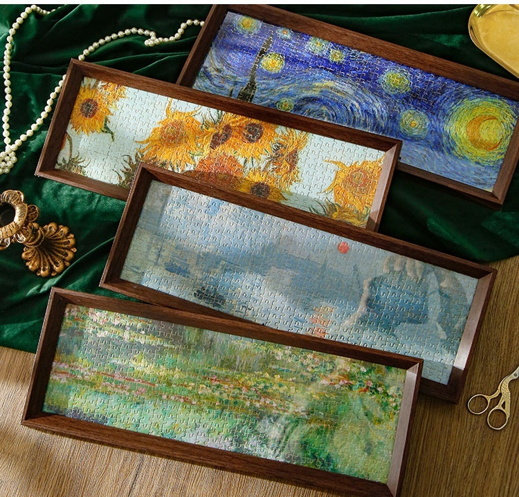 300 Piece Glow in the Dark Jigsaw Puzzle with Wooden Frame – Family Puzzle Game for Adults & Kids – 12.8 × 40 cm