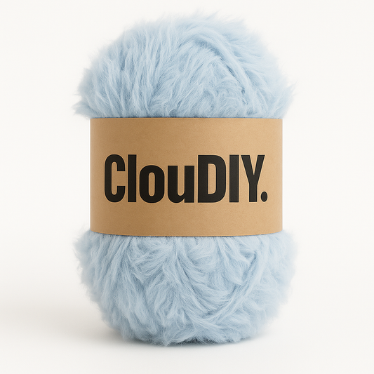 Faux Fur Yarn – Sky Blue Ultra Soft & Fluffy | 100g Skein for Cosy Crochet & Knitting