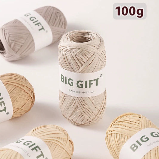 Washable Raffia-Style Cotton Yarn – Eco-Friendly & Lightweight for Summer Hats & Bags 100g | yarn for summer