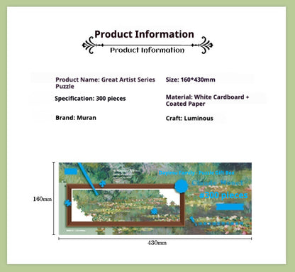 300 Piece Glow in the Dark Jigsaw Puzzle with Wooden Frame – Family Puzzle Game for Adults & Kids – 12.8 × 40 cm