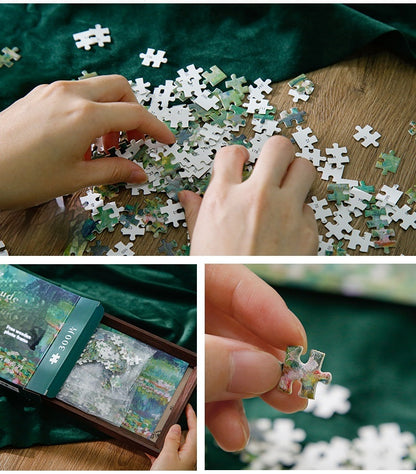 300 Piece Glow in the Dark Jigsaw Puzzle with Wooden Frame – Family Puzzle Game for Adults & Kids – 12.8 × 40 cm