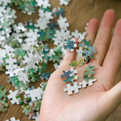 300 Piece Glow in the Dark Jigsaw Puzzle with Wooden Frame – Family Puzzle Game for Adults & Kids – 12.8 × 40 cm