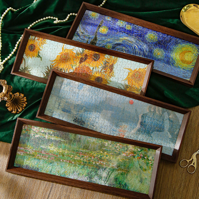 300 Piece Glow in the Dark Jigsaw Puzzle with Wooden Frame – Family Puzzle Game for Adults & Kids – 12.8 × 40 cm