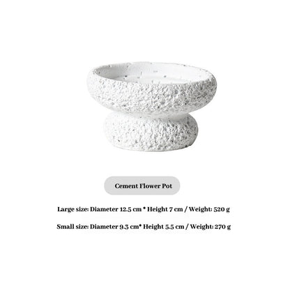 Modern Minimalist Cement Flower Pot – Meteorite Texture High Foot Planter for Succulents, Cactus & Indoor Plants